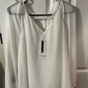 Nine West Classic White Woven Top